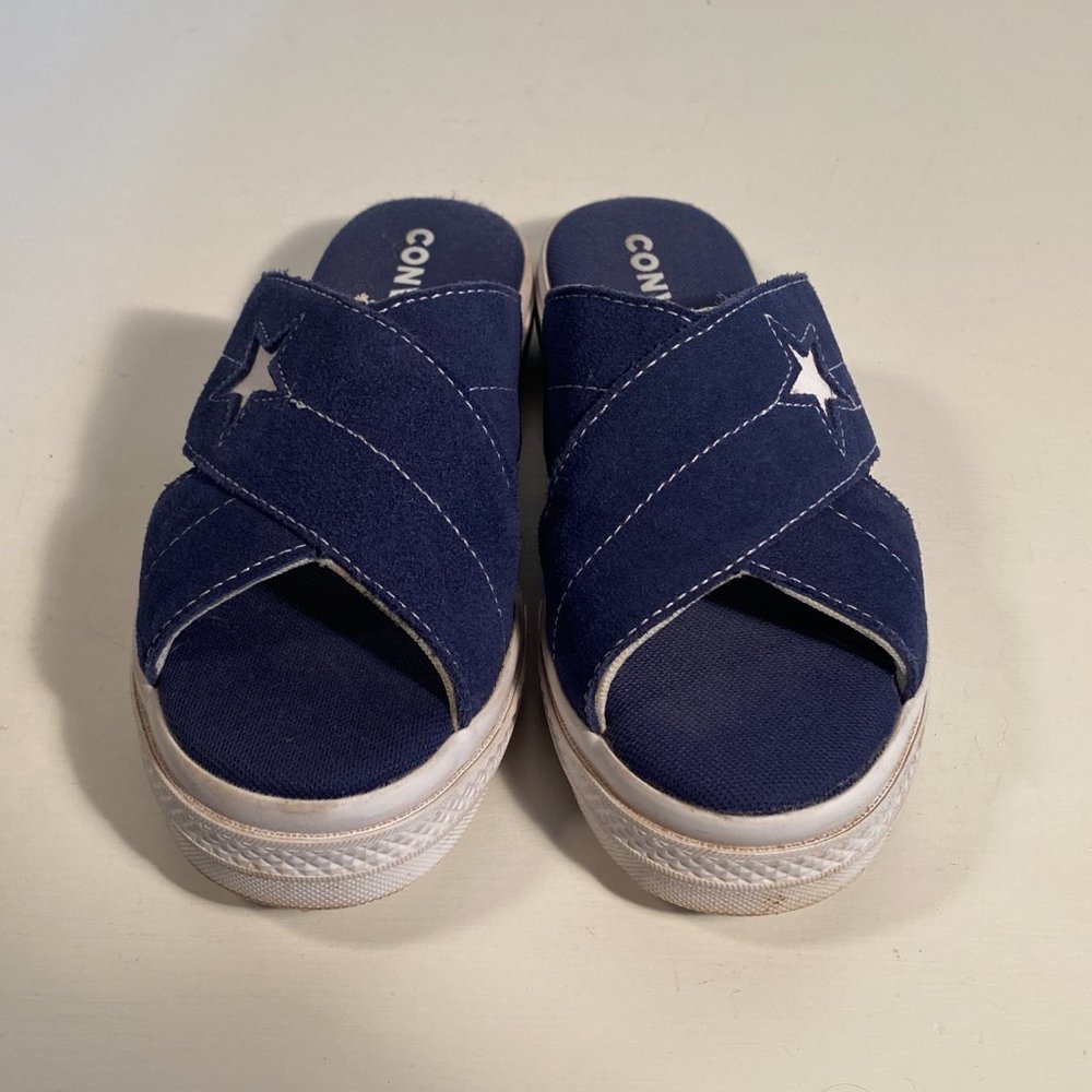Converse One Star Slip on Blue Slide Sandals Women Size 5 - Picture 4 of 8